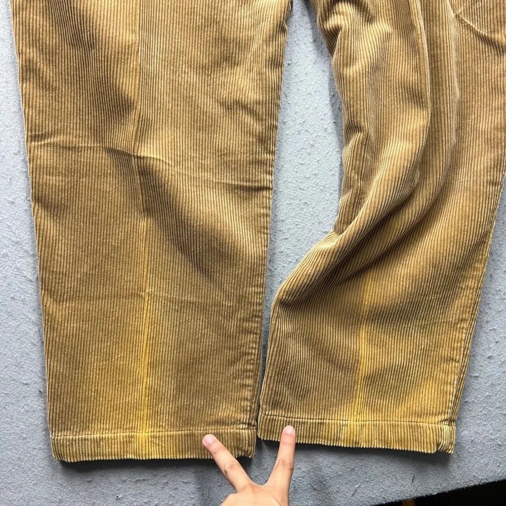 Vintage Polo Ralph Lauren Andrew Pant Corduroy Pleated Tan 38x30 NWT Faded